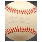 Autographed Baseball by Cleveland Indians HOF Great " Bob Feller " No COA
