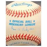 Autographed Baseball by Cleveland Indians HOF Great " Bob Feller " No COA