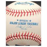 Autographed Baseball by Oakland Athletics HOF Great " Rollie Fingers " No COA