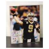 Autographed Photo by Future HOF New Orleans Saints Great Quarterback "Drew Brees" with COA