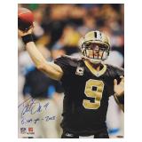 Autographed Photo by Future HOF New Orleans Saints Great Quarterback "Drew Brees" with COA