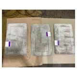 LOT OF 3 Terry Bath Mats, Memory Foam Bath Rugs, Non-Slip