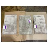 LOT OF 3 Terry Bath Mats, Memory Foam Bath Rugs, Non-Slip