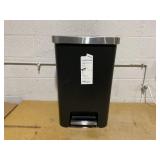 Plastic Locking Lid Step Trash Can Black - Brightroom: 13 Gallon