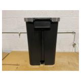 Plastic Locking Lid Step Trash Can Black - Brightroom: 13 Gallon
