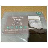 4PCS Twin Size Kaycie Gray Microfiber Sheet Set