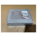 4PCS Twin Size Kaycie Gray Microfiber Sheet Set