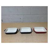 LOT OF 3 STAUB Ceramic Baking Dish