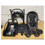 Evenflo Pivot Modular Travel System with SafeMax Infant Car Seat with Anti-Rebound Bar