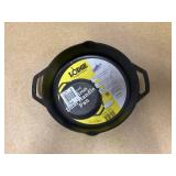 12 in. Cast Iron Skillet in Black with Dual Handles