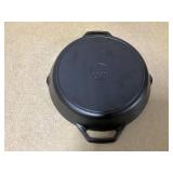 12 in. Cast Iron Skillet in Black with Dual Handles