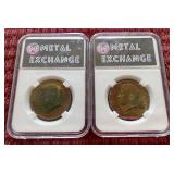 (2) Rainbow Toned Kennedy Half Dollars