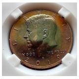 (2) Rainbow Toned Kennedy Half Dollars