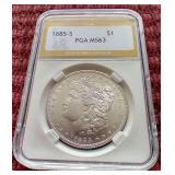 1885-S Morgan Dollar - PGA MS63 - NICE!