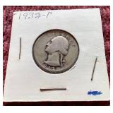 1932 Silver Washington Quarter - First Year