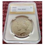 1934 Peace Dollar - PGA MS63 - Tough Date!