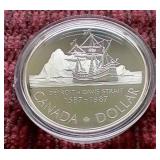 1987 Canada Davis Strait Commemorative Silver Dollar