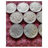 (10) Buffalo Nickels