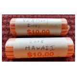 (2) State Quarter Rolls - Vermont & Hawaii