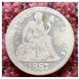 1887 Liberty Seated Dime