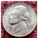 Gorgeous High Grade 1945-D Silver War Nickel