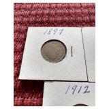 (5) Liberty "V" Nickels
