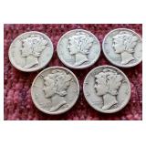 (5) Mercury Dimes