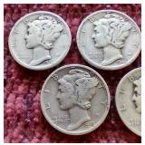 (5) Mercury Dimes