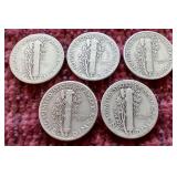 (5) Mercury Dimes