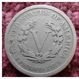 1883 Liberty "V" Nickel - First Year