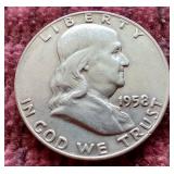 1958-D Franklin Half Dollar