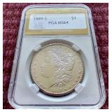 Rare Date 1889-S Morgan Dollar - PGA MS64