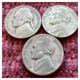 (3) Silver War Nickels
