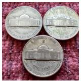 (3) Silver War Nickels