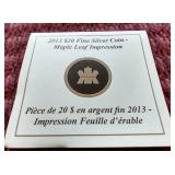 Gorgeous 2013 Canada 1 oz Silver Maple Impression Coin