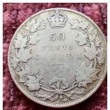 1919 Canada Silver 50 Cent Coin