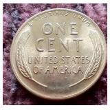 Bright Red Uncirculated 1954-S Wheat Penny