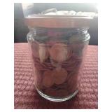 Jar of Wheat Pennies