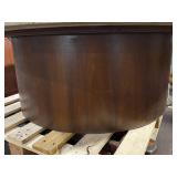 Midcentury Drum Table with Travertine Top