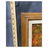 Vintage K. Crosby Oil Painting Autumn Mill Landscape