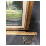 Vintage K. Crosby Oil Painting Autumn Mill Landscape