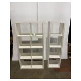 Two Ikea Kallax Storage Cabinets One 4 Cubbie and One 8 Cubbie - Perfect for Stamping Supplies, Craft Supplies, or Playroom Organization