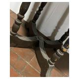 Antique Wooden Side Table with Hexagonal Top Design