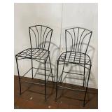 Pair of Vintage Metal Bar Stools - Indoor/Outdoor Use