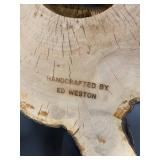 Handcrafted Ed Weston Wooden Wall Clock Art - Untested, Missing 6
