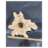 Handcrafted Ed Weston Wooden Wall Clock Art - Untested, Missing 6