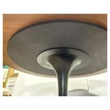 Modern Round Tulip Table with Wood Top and Metal Pedestal Base