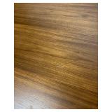 Modern Round Tulip Table with Wood Top and Metal Pedestal Base