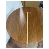 Modern Round Tulip Table with Wood Top and Metal Pedestal Base