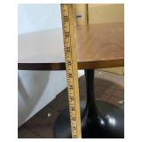 Modern Round Tulip Table with Wood Top and Metal Pedestal Base
